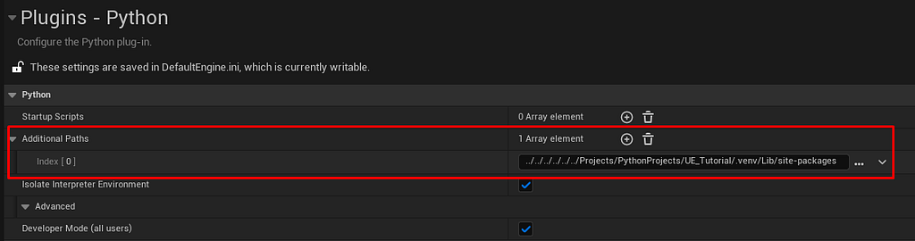 Unreal Engine 5 — Python Additional Path